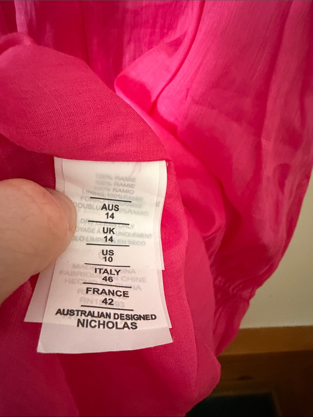 Nicholas Halia shirred ramie maxi dress in Fuchsia Size 10 - Picture 9 of 10